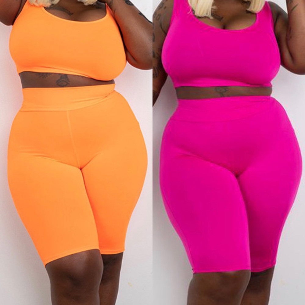 Neon two piece set (plus size)